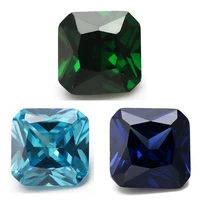 size 4x410x10mm square octangle shape princess cut 5a blue greensea blue cz stone synthetic gems cubic zirconia