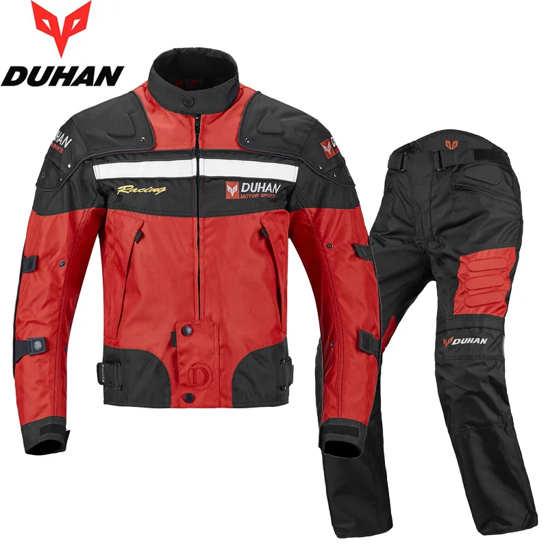 DUHAN Autumn Winter Cold-proof Motorcycle Jacket Moto+Protector Pants Moto Suit Touring Clothing Protective Gear Set | Автомобили и
