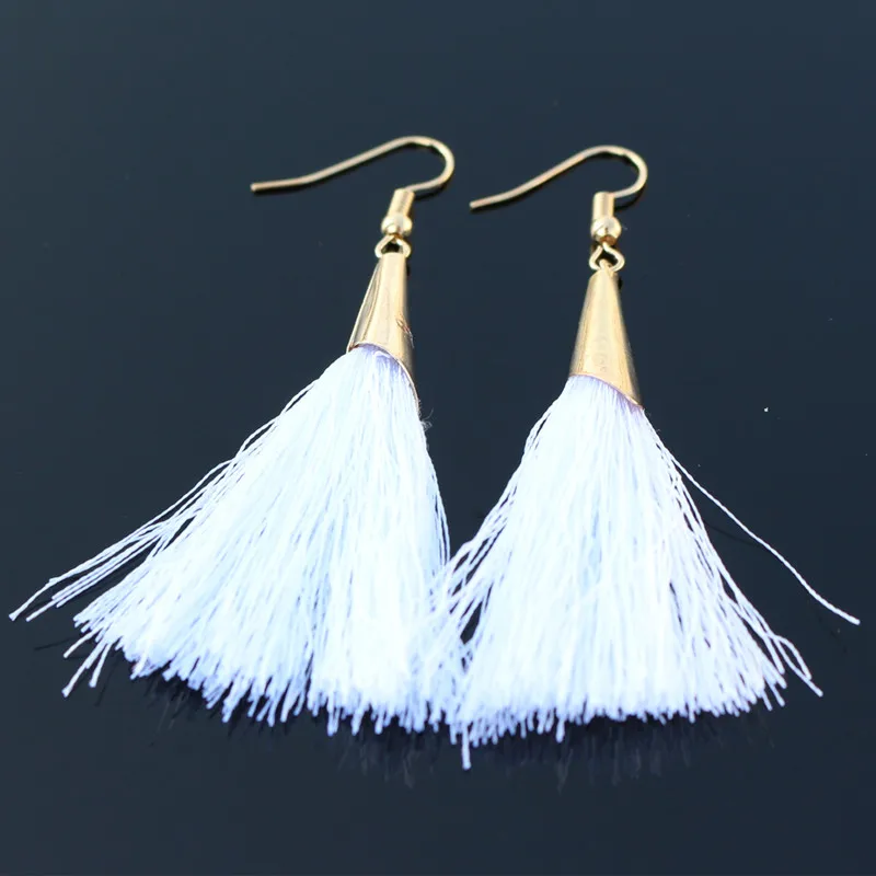 Длинные висячие серьги с кисточками женские этнические богемные украшения 2019