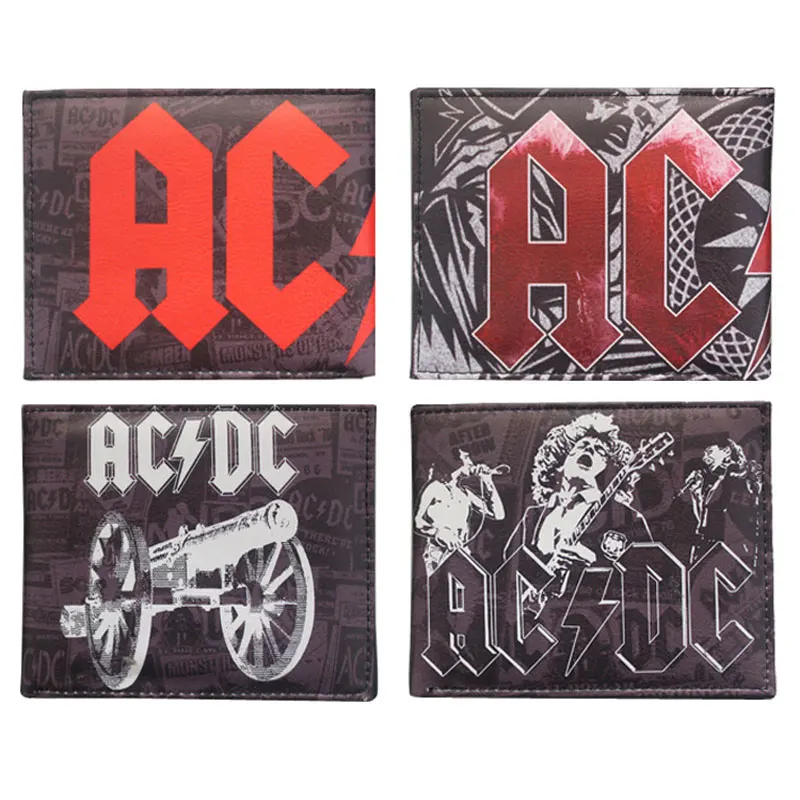 MeanCat ACDC кошелек Винтаж метал группа Для мужчин с принтом букв мультфильм музыка