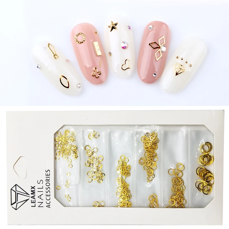 LEAMX 3D смешанные заклепки для ногтей круглые металлические украшения 2019 новые