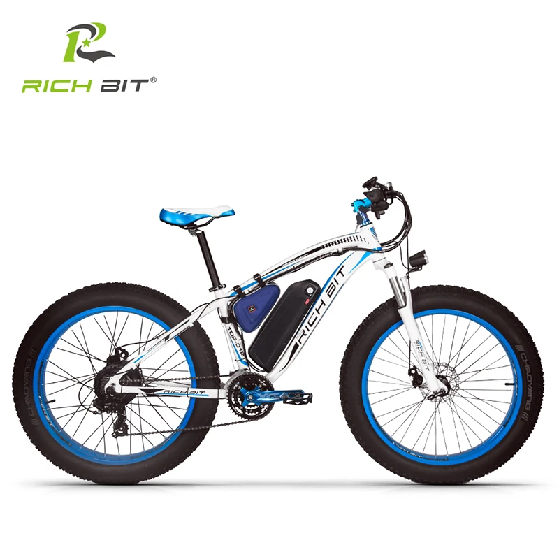 RichBit RT-012 Plus Ebike With Bicycle LED Computer Powerful Snow Electric Bike 21 Speed 17AH 48V 1000W Electric Fat Tire Bike