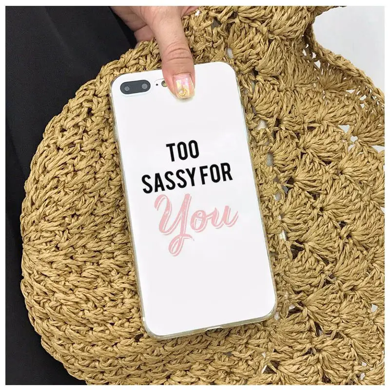 Прозрачный мягкий силиконовый чехол Aiboduo Too Sassy для вас iPhone 5s 5 8 7 6 6S Plus X XS XR XSmax 8pl