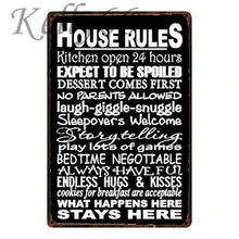 [Kelly66] Домашние правила металлический знак олова плакат домашний