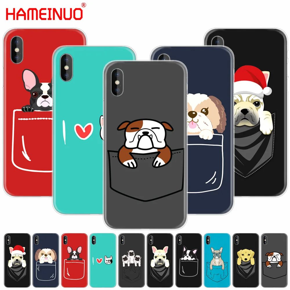 HAMEINUO бульдог карманом в виде милой собачки для мобильного телефона чехол iphone X 8 7 6