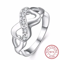 lekani new design hot sale crystal rings 925 sterling silver infinity ring statement jewelry wholesale for women fine jewelry
