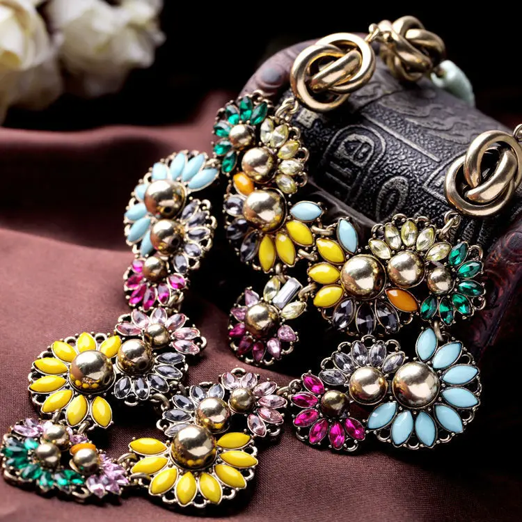 Ювелирные изделия в индийском стиле ожерелье роскошный внешний вид цветной