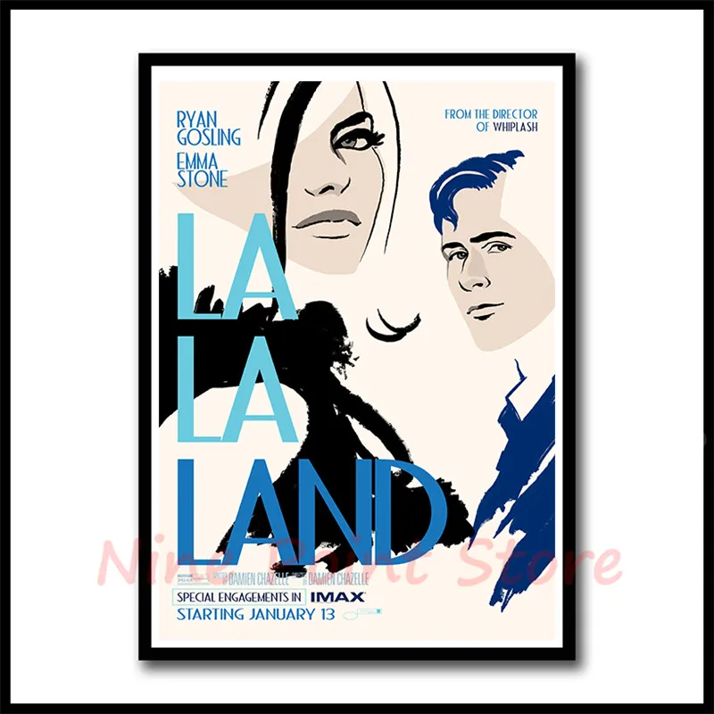 La Land бумага с покрытием фильм плакат наклейки на стену Бар Кафе домашний декор домашнего искусства бескаркасные - Цвет: Синий