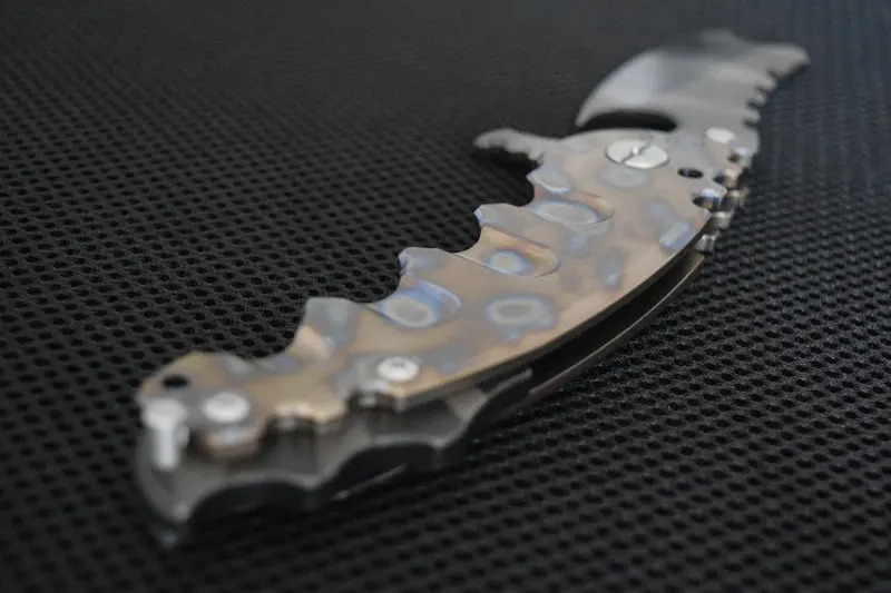 

TRSKT Flipper Camping Knife Folding TC4 Titanium Handle Ceramics Ball Bearing Satin Blade Hunting Knives Survival EDC Tool