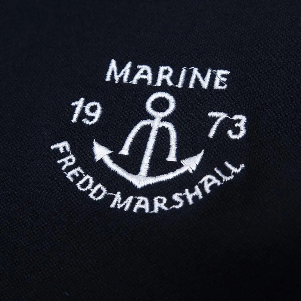 Fredd Marshall, новинка, мужская рубашка поло с вышивкой, хлопок, короткий рукав, Повседневная деловая рубашка поло, высокое качество, брендовая рубашка поло