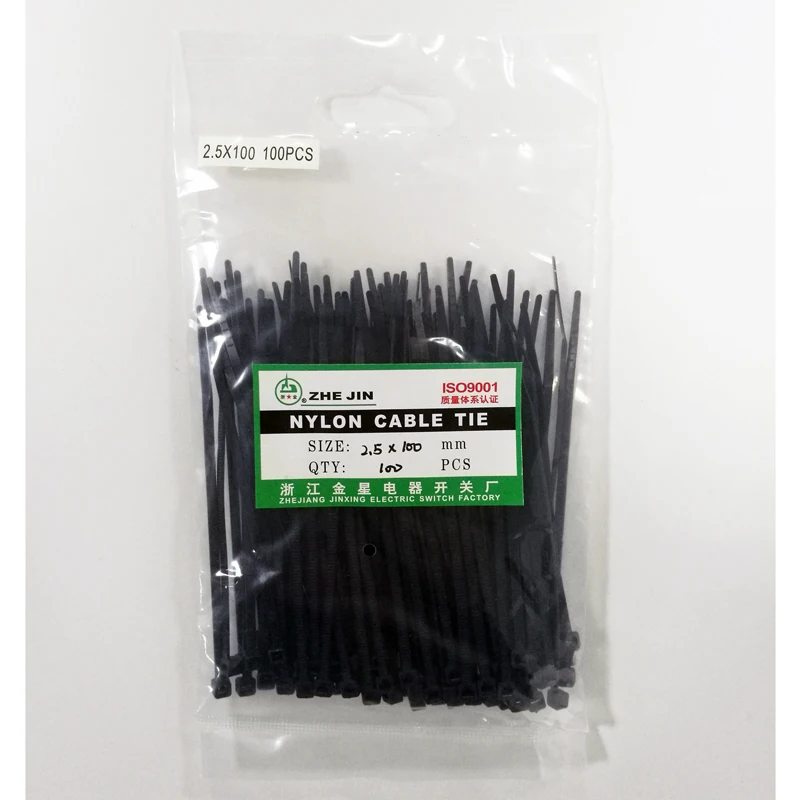 ZHEJIN 4 0 шт. 100 * мм самоблокирующиеся Нейлоновые кабельные стяжки 2 5 &quotInch Zip Tie Loop Ties