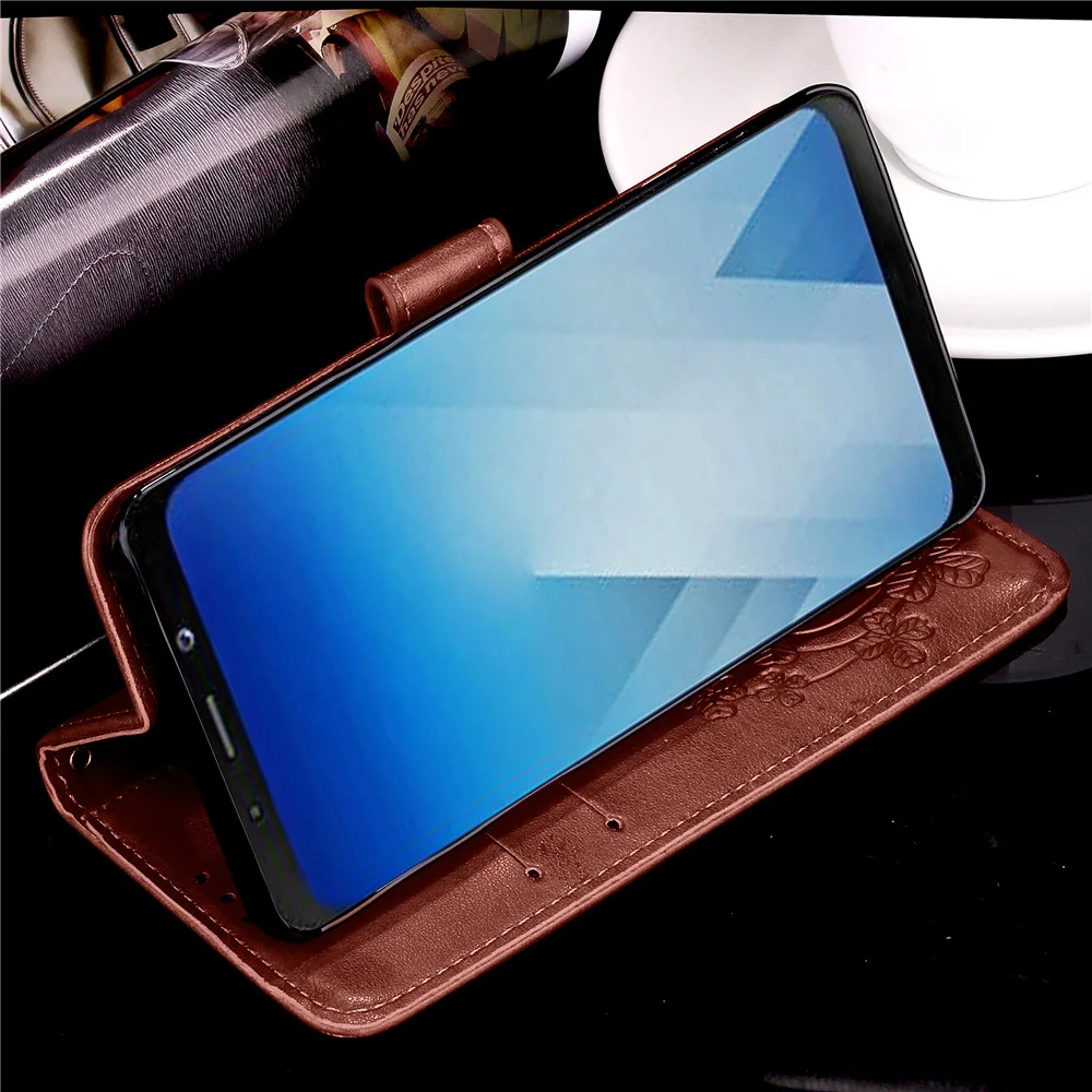 Ретро Роскошный кожаный магнитный чехол подставка с откидной крышкой для Samsung