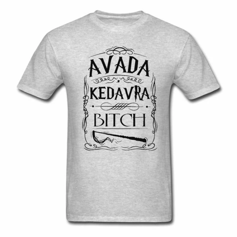 Men Gray Avada Kedavra Bitch Футболка мужская женская Повседневная Harajuku Swag топы футболки хлопок короткий рукав футболка Летняя футболка Hipster - Цвет: Men Gray