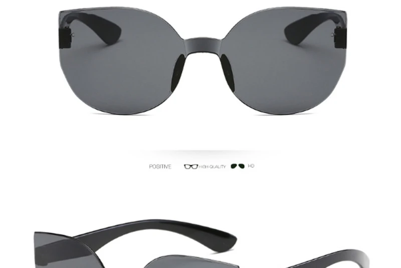 LeonLion Cat Eye Gradient Lens Sunglasses Women Retro One-piece Mirror Rimless Sun Glasses Vintage Travel Eyewear UV400