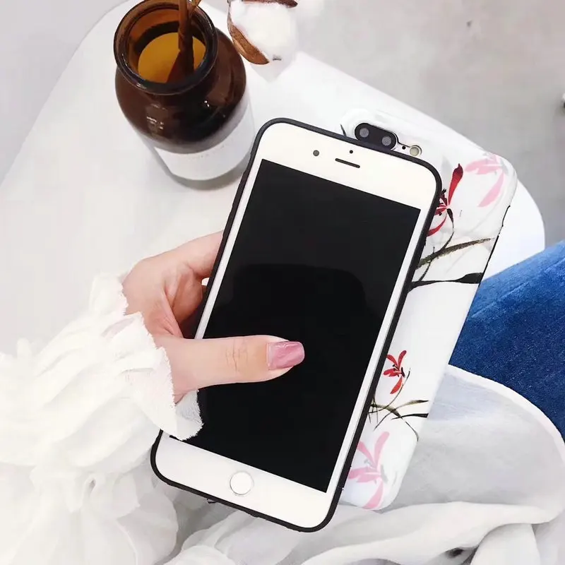 Чехол для iPhone 6 S Plus 7 8 X чехол Ультратонкий летний цветочный узор мягкая Задняя