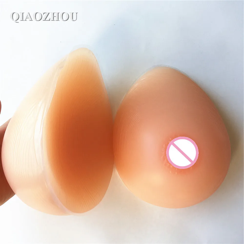 

FF cup 2000g/pair teardrop breast forms transgender lifelike realistic fake silicone boobs nude& tan skin