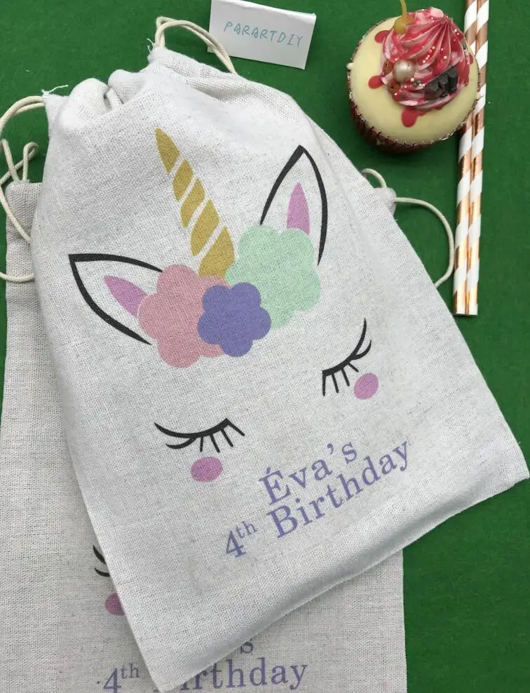 Подарочная сумка с именем единорога на заказ вечерние для вечеринки день