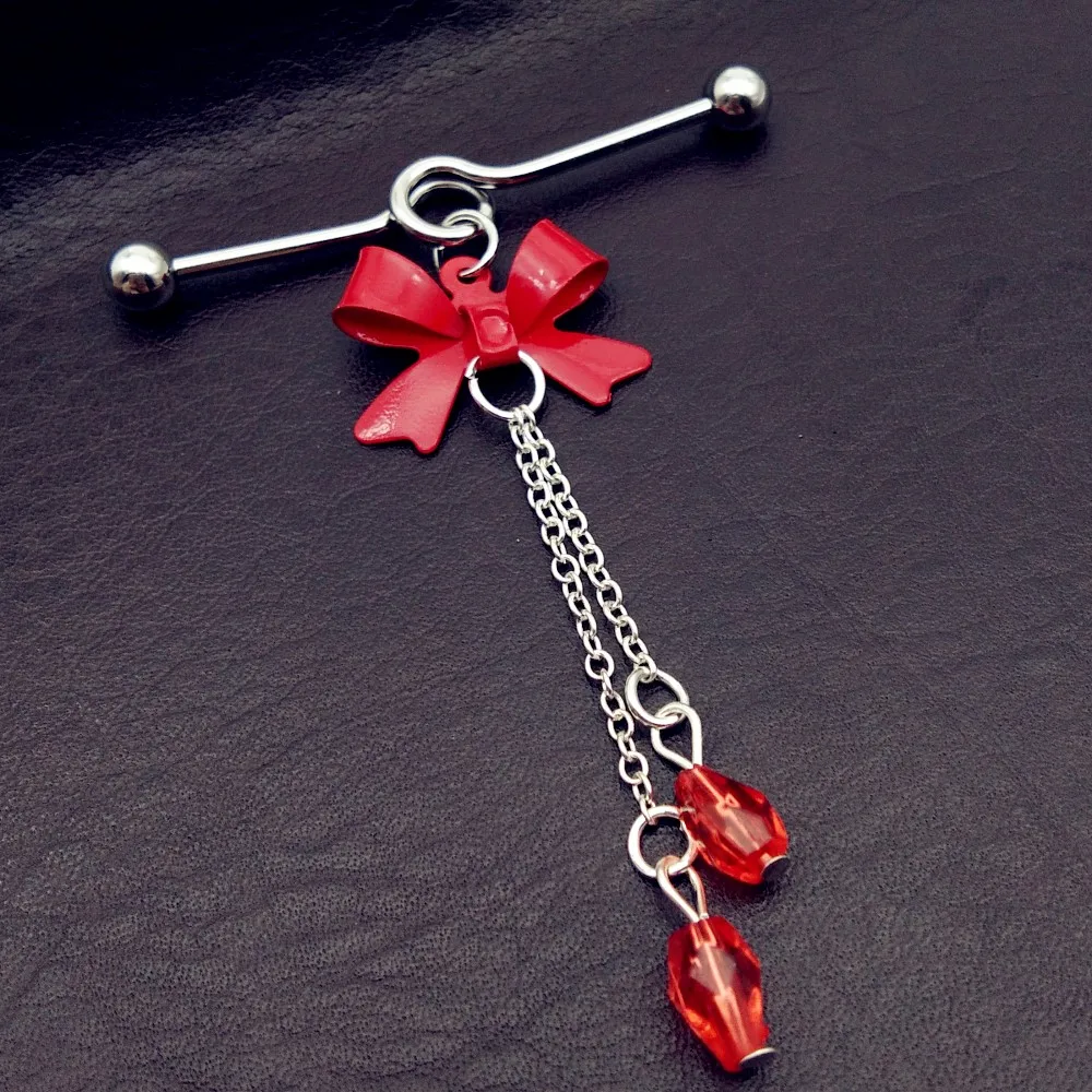 2 шт. 316L хирургическая нержавеющая сталь 14 г бант кисточка висячая Промышленная