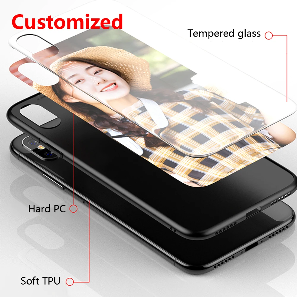 Чехол для телефона из закаленного стекла iPhone X 6 S Plus влюбленных сделай сам чехол