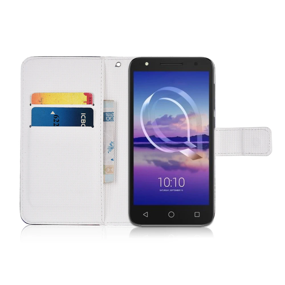 Мультяшный Чехол кошелек из ТПУ для Alcatel 3 5052Y 5052D 3L 5034D 5034 3C 5026D книжка