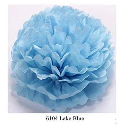 6104 Lake Blue YO CHO бумага помпон Искусственные цветы 20 30 см Свадебная декоративная бумага помпон свадебный цветок голова день рождения декоративный шар для вечеринки - Цвет: 6104 Lake Blue