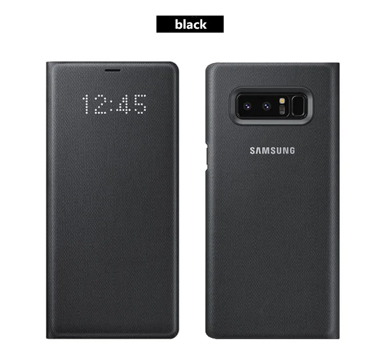 Официальный чехол для samsung Galaxy Note8 Note 8 светодиодный Чехол-бумажник N950F EF-N950P n8 светодиодный чехол - Цвет: black
