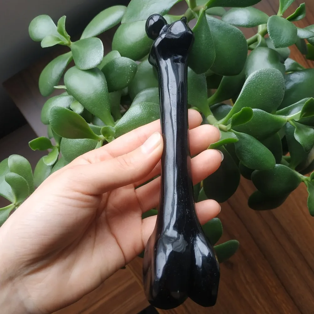 YING LAI Природный кристалл обсидиан Bone Amulet резьба предметы мебели благословение