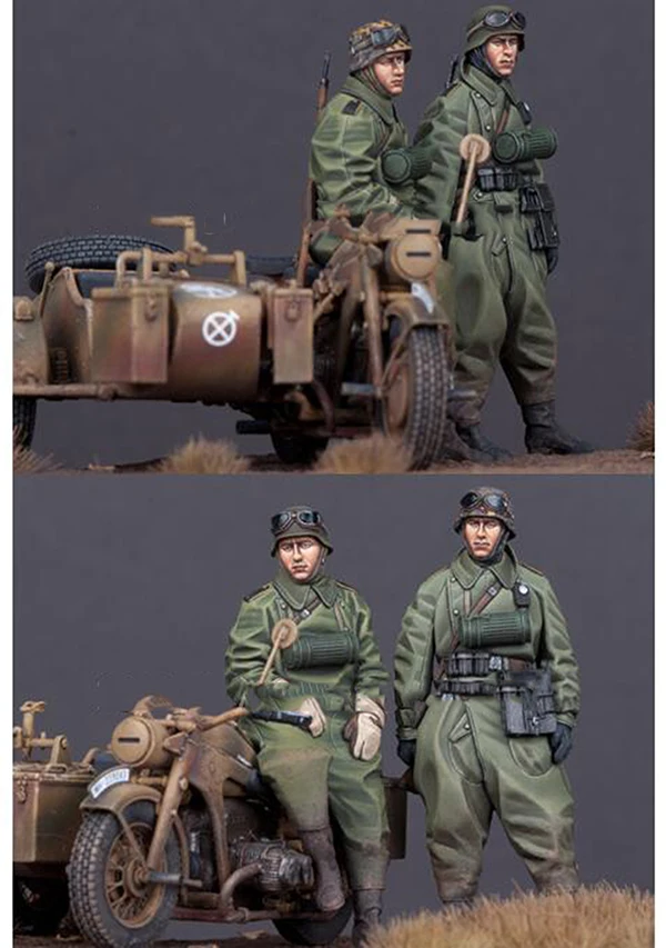 1/35 весы Неокрашенная Смола рисунок мотоцикл экипажа