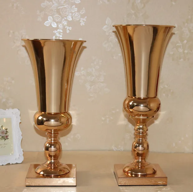 beautiful tall metal flower vase Gold paited stand wedding centerpiece 43cm 49cmfor decoration | Дом и сад