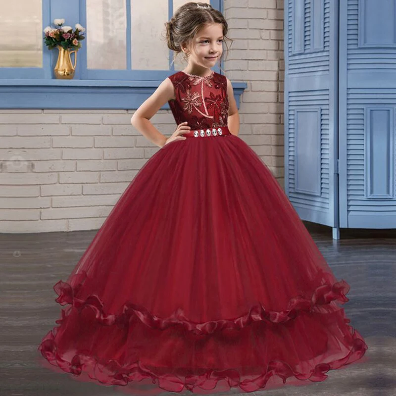 2020 Baby Girl Summer Clothes Kids Dresses For Girls Embroidery Princess Dress Children Clothing Elegant Party 10 12 Years | Детская