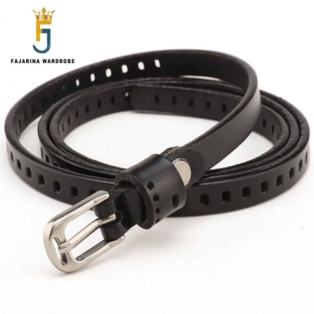 Женский ремень из воловьей кожи FAJARINA тонкий с принтом пряжкой LDFJ086|thin belt woman|thin