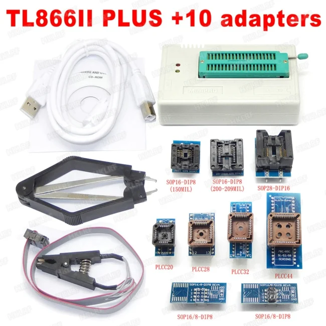 10 Adapters V9.0 TL866ii плюс программист Xgecu Pro+ 14 Адаптеры TSOP32/40/48 TSOP48/SOP44 SOP8 P SOIC зажим лучше, чем TL866A TL866CS - Цвет: 10 Adapters