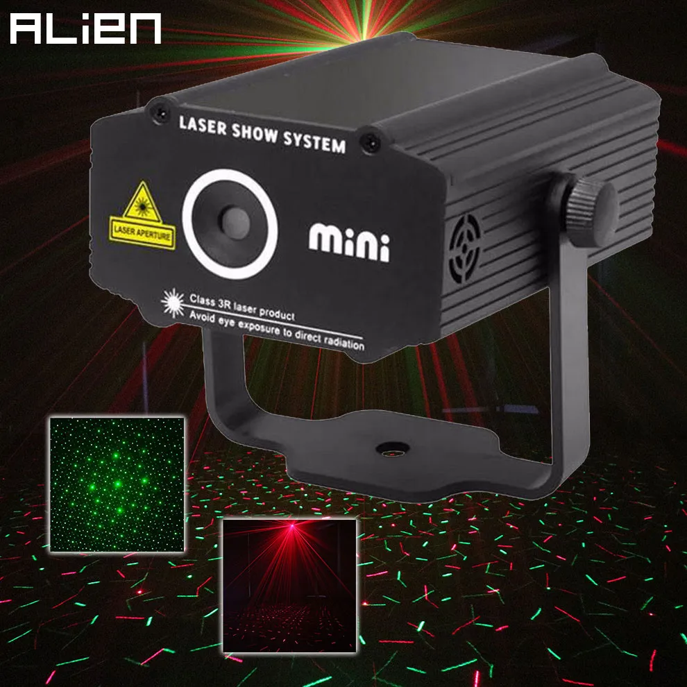 Лазерный проектор ALIEN Mini R & G сценический световой эффект красный и зеленый