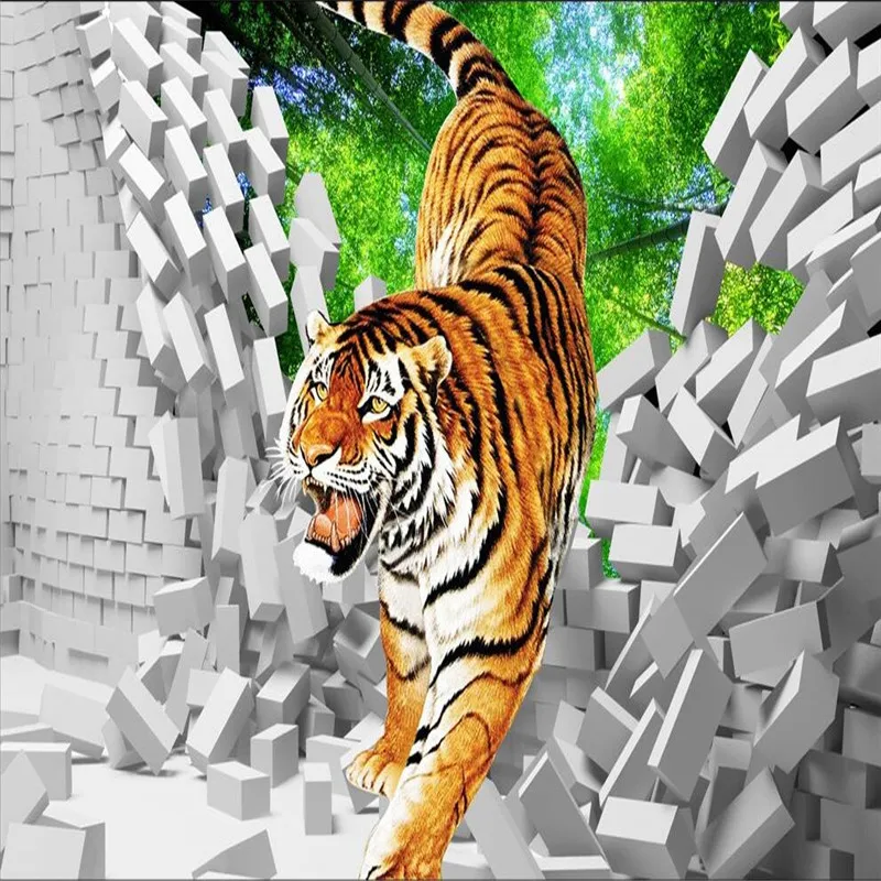 3D фото обои могучий тигр гостиная столовая ден настенное покрытие большая