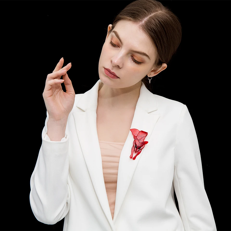 Женская Брошь Funmor из красной акриловой лисы украшение для рюкзака рубашки брошь