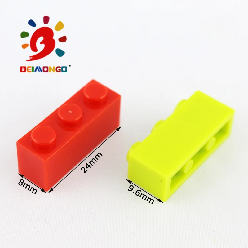 Бесплатная доставка! Блоки BEIMONGO 1x3 строительные блоки 200 шт. пикселей Развивающие