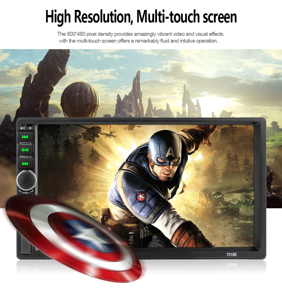 2 din стерео 7 "HD автомобильное радио Bluetooth FM аудио MP5 плеер mirrorlink 2din Авторадио