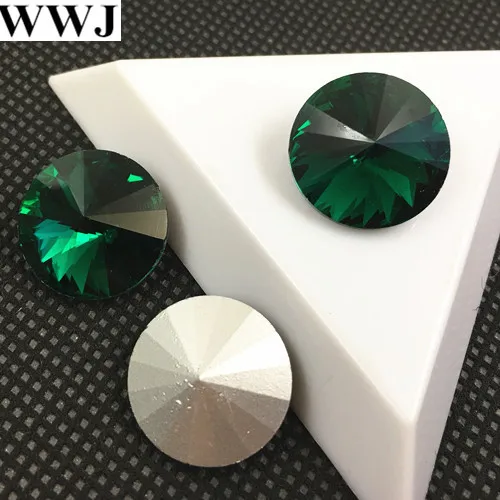 Красивый Кристалл Rivoli из зеленого циркония стеклянный камень для изготовления