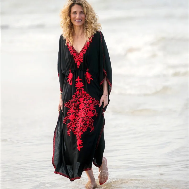 Длинное платье для пляжа Женская Bodycon платья Элегантное размера плюс Сезон лето