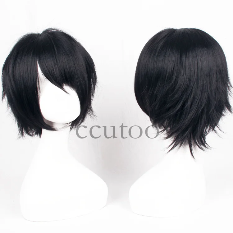 Ccutoo 1" фиолетовый/черный/Блонд короткие пушистые слоистые высокотемпературные синтетические волосы косплей костюм парики Peluca