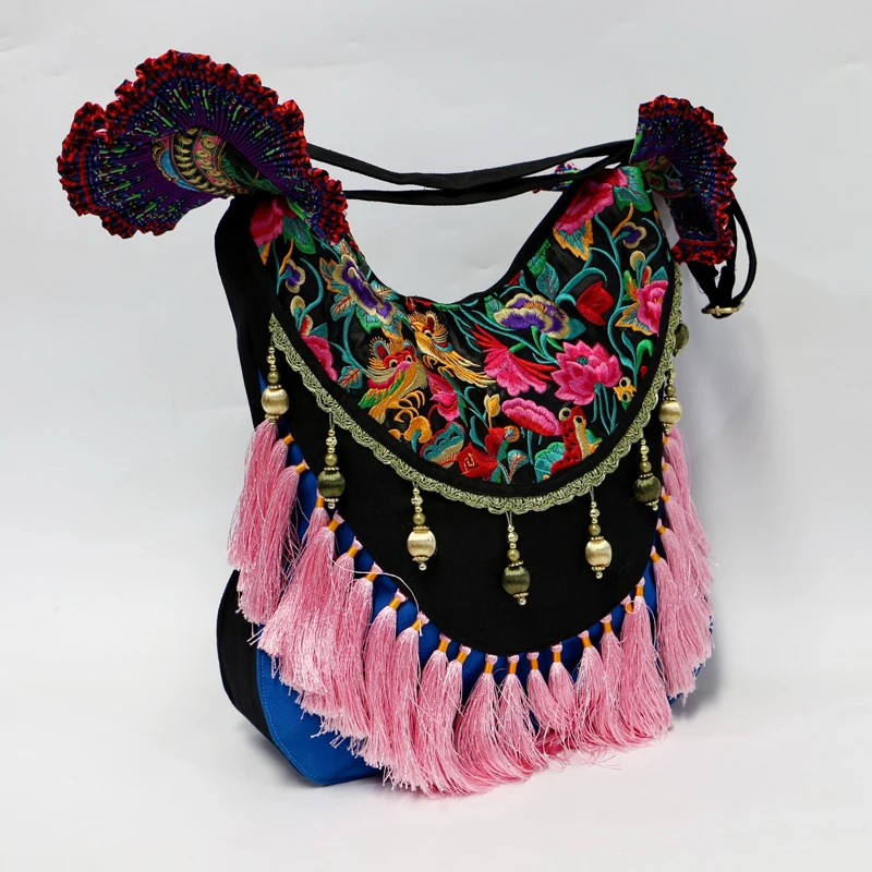Большие винтажные сумки с вышивкой ручной работы, сумка Gypsy Boho, женские сумки, женские сумки через плечо, сумки с бахромой, сумка в стиле бохо