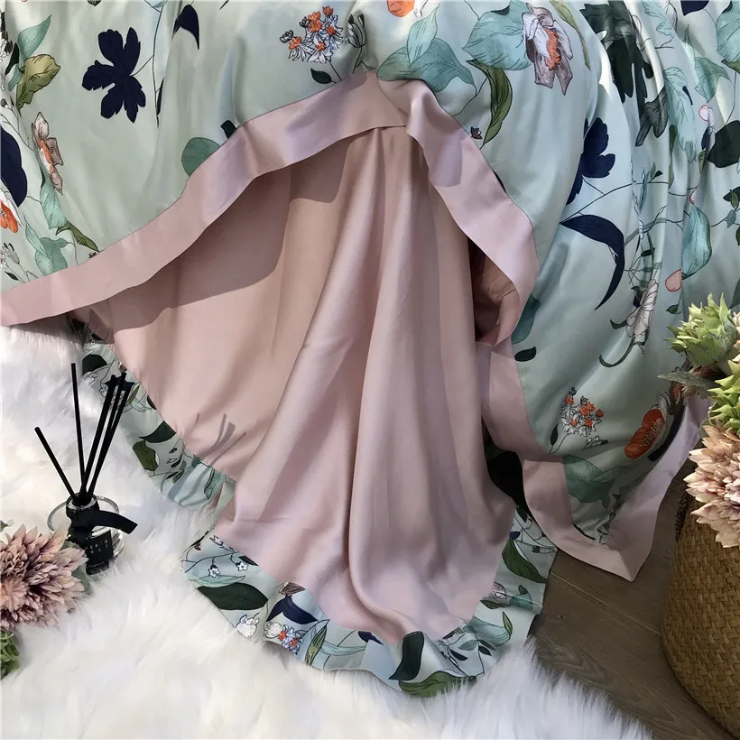 Ropa de cama Tencel Silk, 4 шт., набор постельного белья KING QUEEN, роскошный пододеяльник, простыня, постельное белье dekbedovertrek