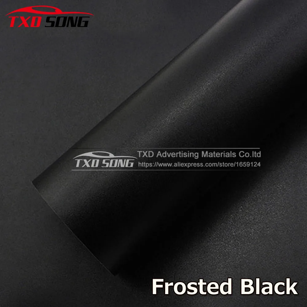 Frosted Black Черная глянцевая виниловая пленка самоклеющаяся 2D 3D 5D углеродистая черная наклейка для стайлинга автомобилей мембранная наклейка пленка - Название цвета: Frosted Black
