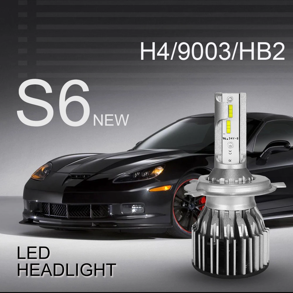 H4/9003/HB2 2 шт. светодиодный комплект для передних фар, DOT Approved, SEALIGHT S6 серия супер яркий 12xCSP чипы низкая Beam-6000K
