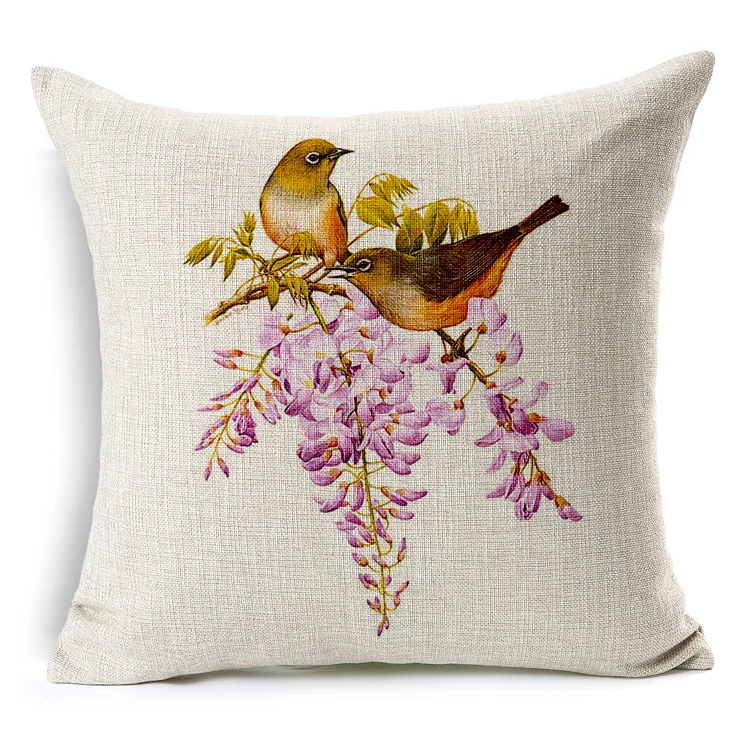 Сельский Цветок с принтом птиц Подушка Чехлы для мангала американский кантри