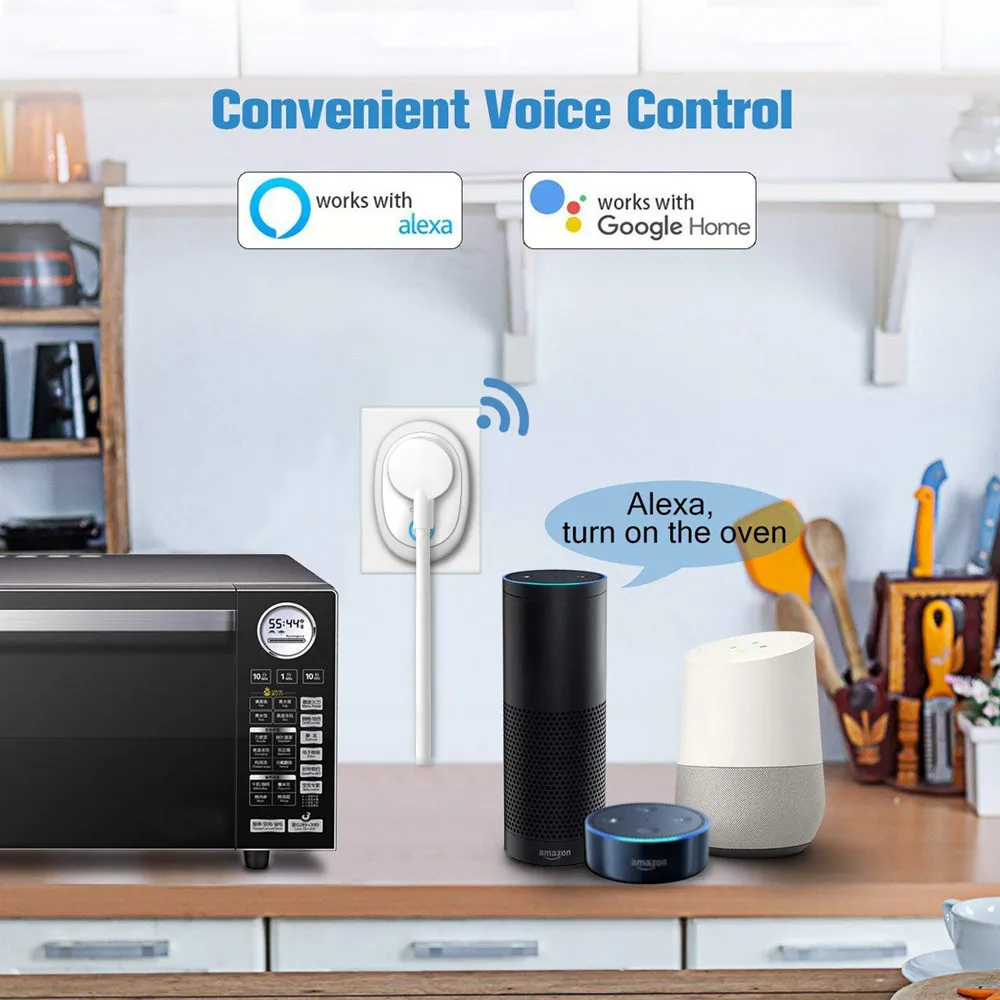 EPULA Wifi умная розетка 16А умная розетка работает с Alexa Echo, Google Home и IFTTT Поддержка Android 4,1 \ IOS 8,0