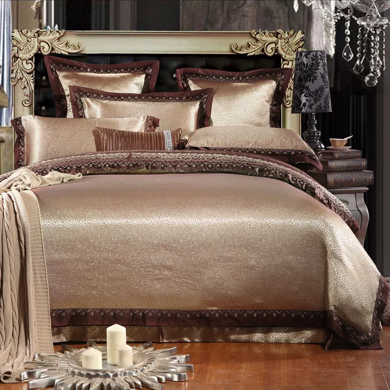 Свадебное жаккардовое постельное белье 100% хлопок наволочка с вышивкой