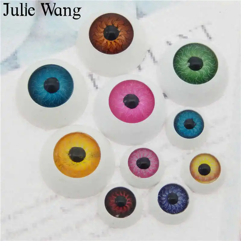 Julie Wang 10 шт. 12/20 мм круглые пластиковые кукольные глаза смешанные Цвет кнопки