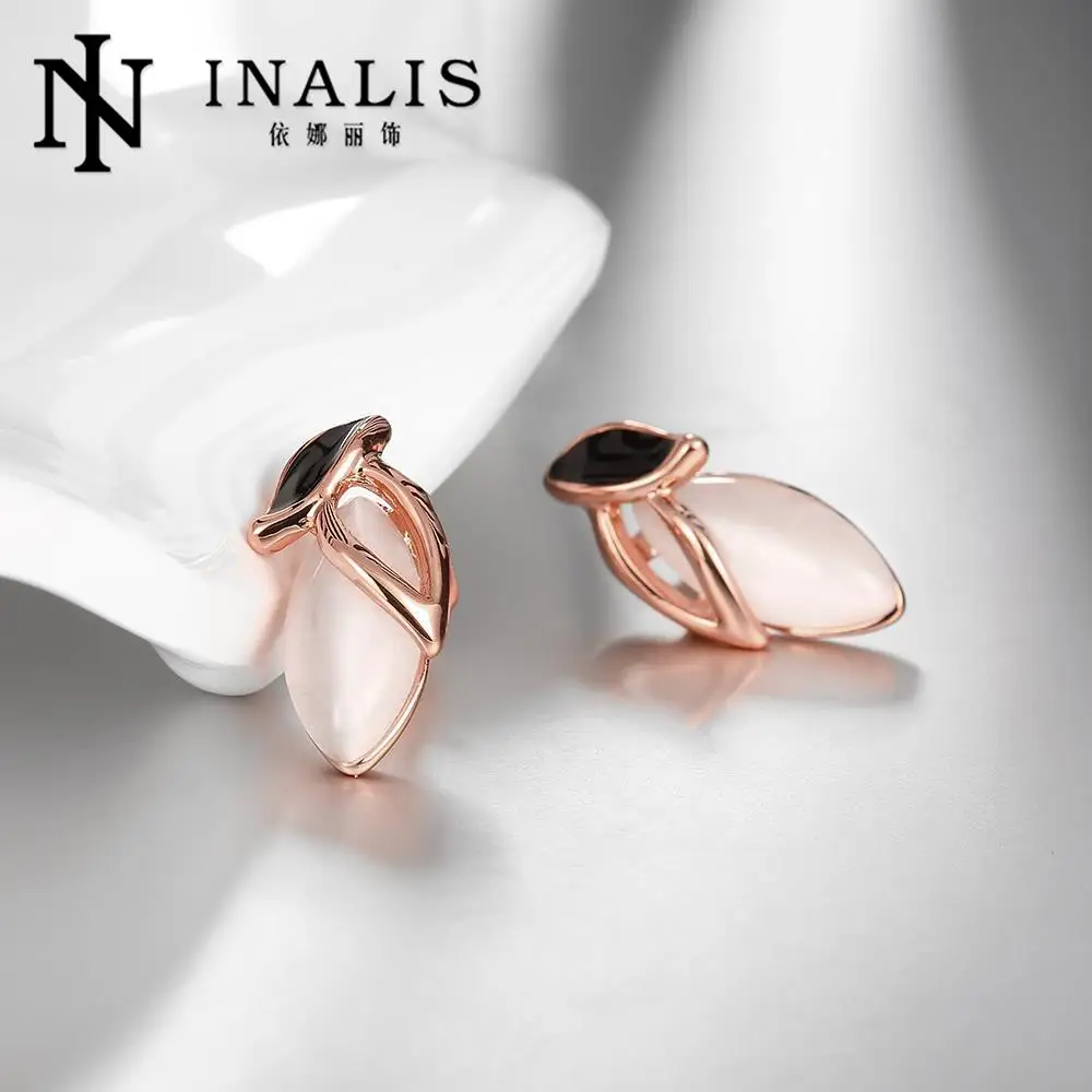 Женские серьги с камнями INALIS большие Вращающиеся Серьги из сплава золотого цвета