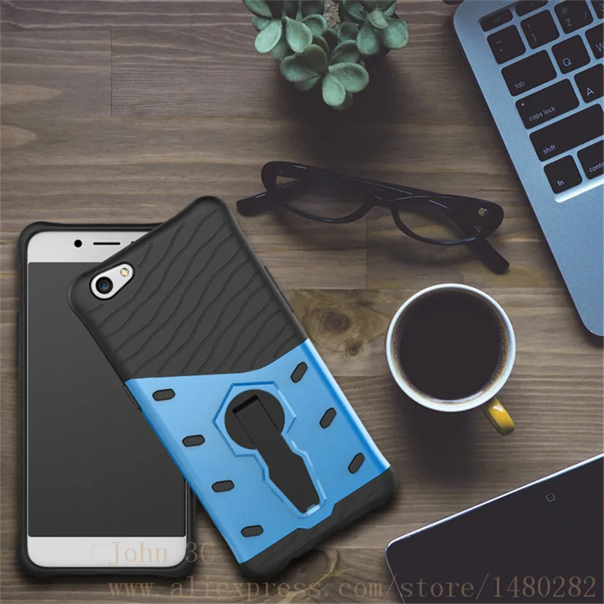 TopArmor hard shell Luxury Phone Case Cover For OPPO R9s shock Proof Shell 360 Rotate bracket Mobile Back | Мобильные телефоны и